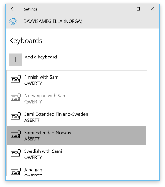 Choose keyboard for your language