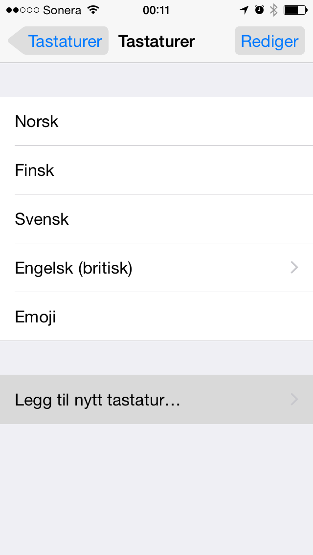 Velg Legg til nytt tastatur...