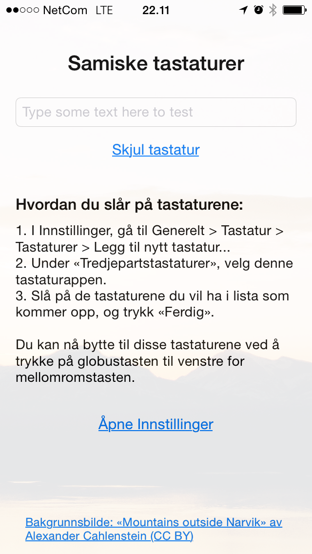 App-skjermbilde