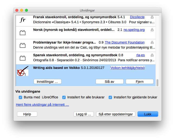 Divvun Spelling Checkers For Libreoffice 5 On Osx 4516