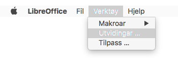 The LibreOffice menu Tools - Extensions